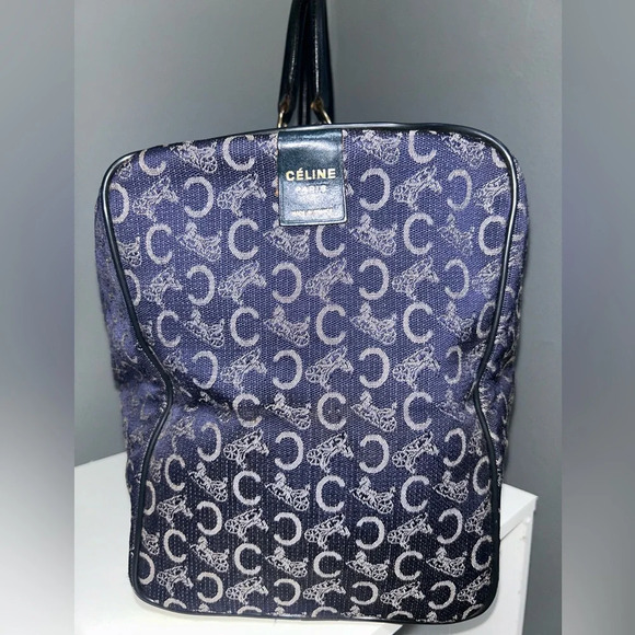 Celine CMacadam Canvas Blue Boston Bag - Picture 9 of 14